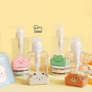 Lọ chiết nhựa bọc silicon mặt động vật (dạng pump) - 100ml