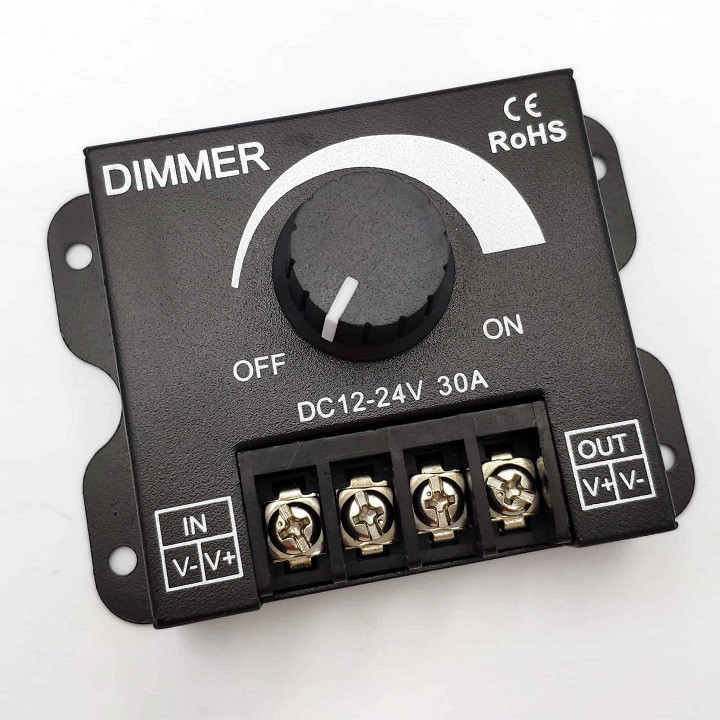 Dimmer LED 12V 24V 30A DC - Điều chỉnh tăng giảm độ sáng đèn LED