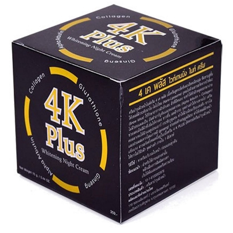 Kem 4K Plus Màu Đen Thái Lan dưỡng trắng,thâm nám xoá sạch