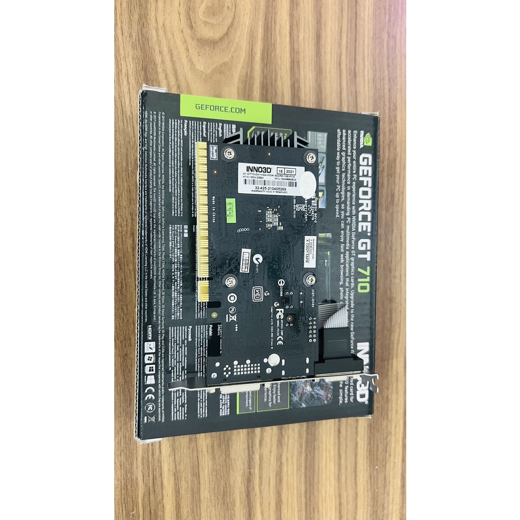 Card màn hình Inno3D GT 710 1GB GDDR3 64bit DVI HDMI VGA chính hãng BH 2 năm