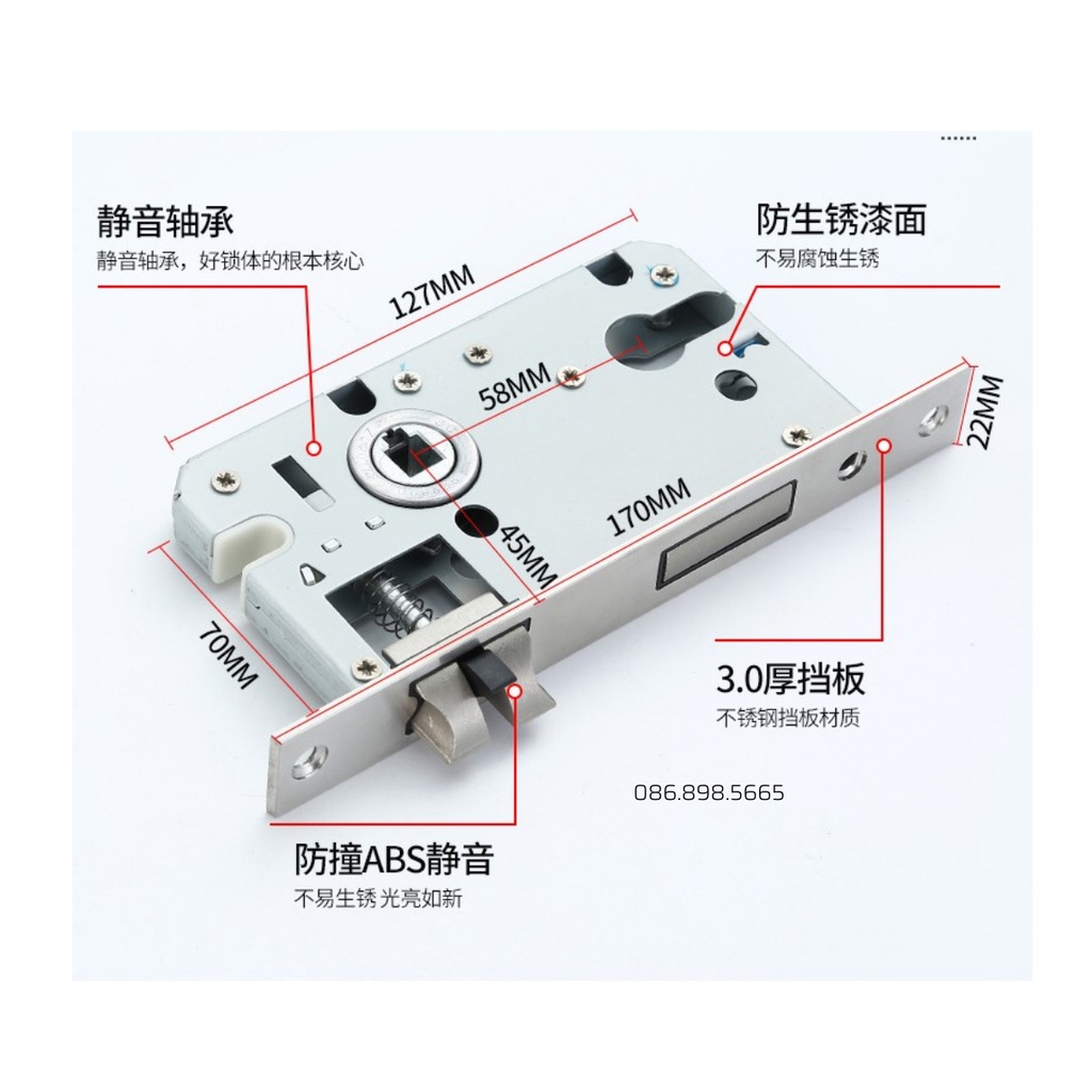 Khoá cửa thông phòng, Khóa cửa gỗ tay gạt hợp kim