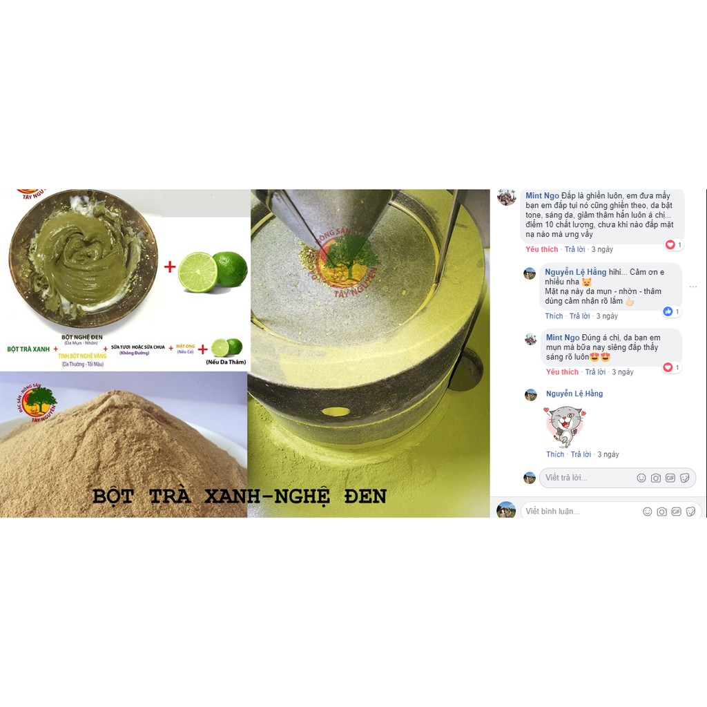 BỘT TRÀ XANH NGHỆ ĐEN 200GR