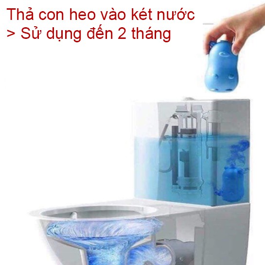 Chai thả bồn cầu hình heo - tẩy bồn cầu con lợn