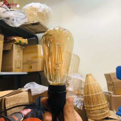 Combo 10 bóng led edison ST64 vỏ màu vàng nắng