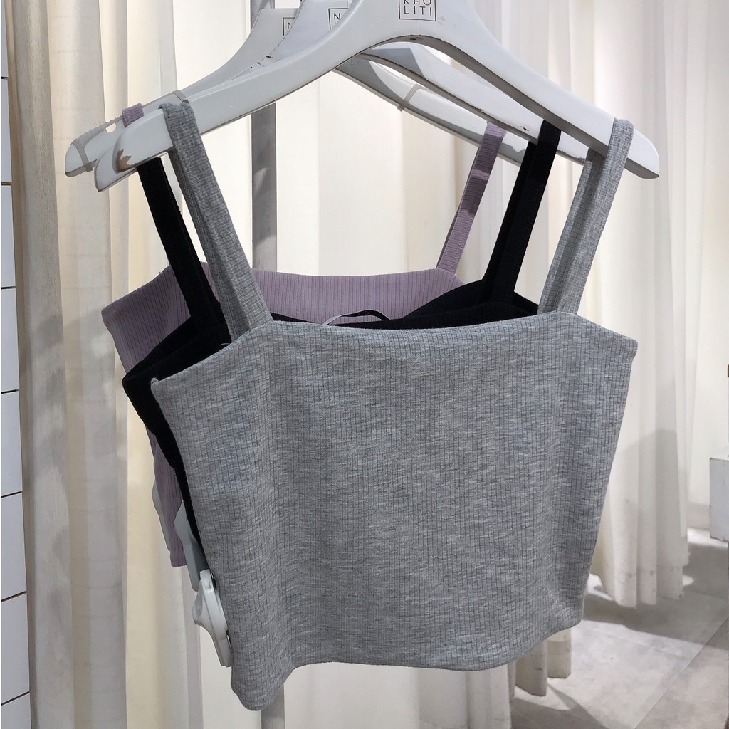 Áo thun 2 dây croptop vải cotton co giãn 4 chiều - ATTK021 | BigBuy360 - bigbuy360.vn