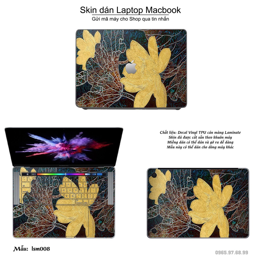 Skin dán Macbook mẫu Biểu Tượng Om Vàng - lsm005 (đã cắt sẵn, inbox mã máy cho shop)