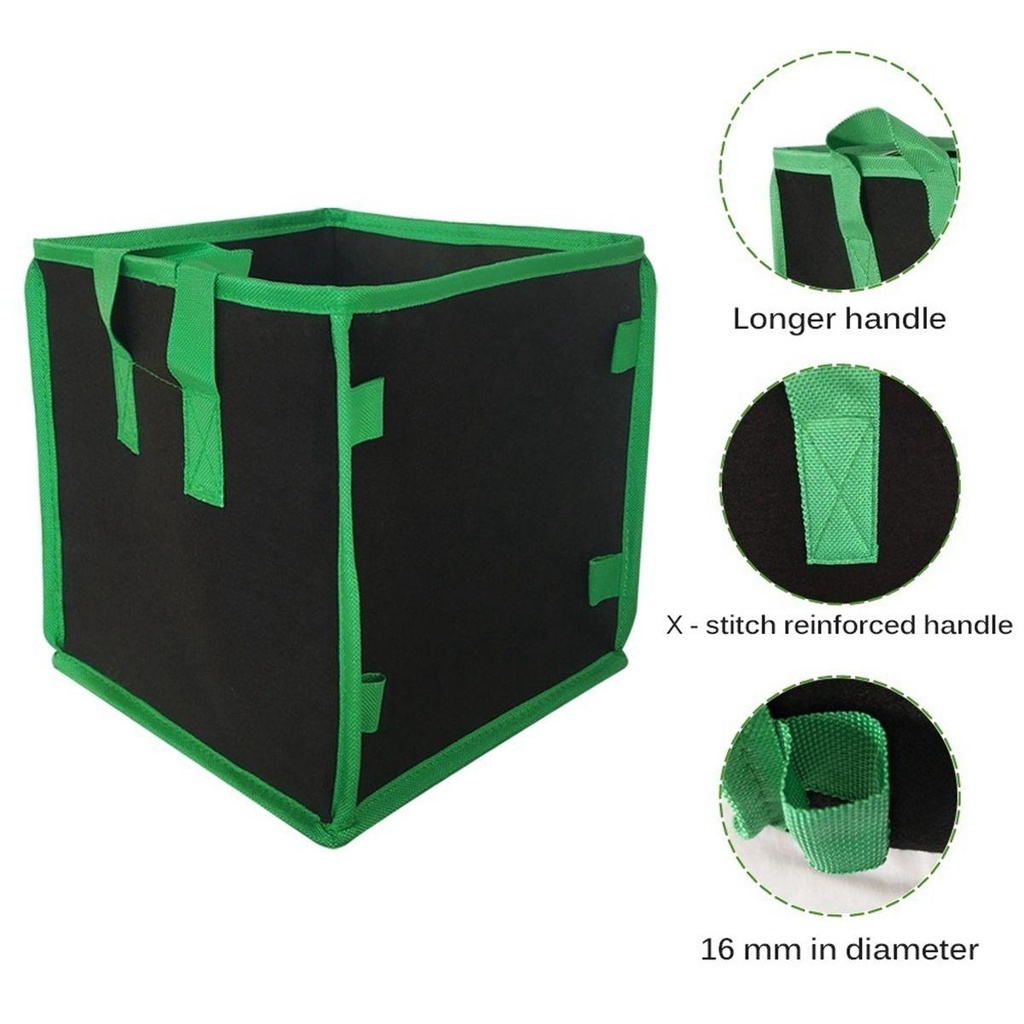 YIYU Túi Trồng Cây Hình Vuông Bằng Vải Không Dệt Chống Ăn Mòn Có Tay Cầm Tiện Dụng