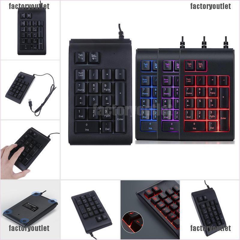 {factoryoutlet} 19 Keys number keyboard USB wired mechanical numpad mini numeric Keypad with LED adover