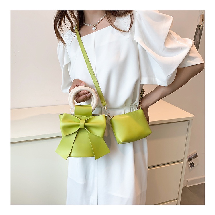 Túi Xách JASMIN NOIR Da PU Đính Nơ Thời Trang Dành Cho Nữ