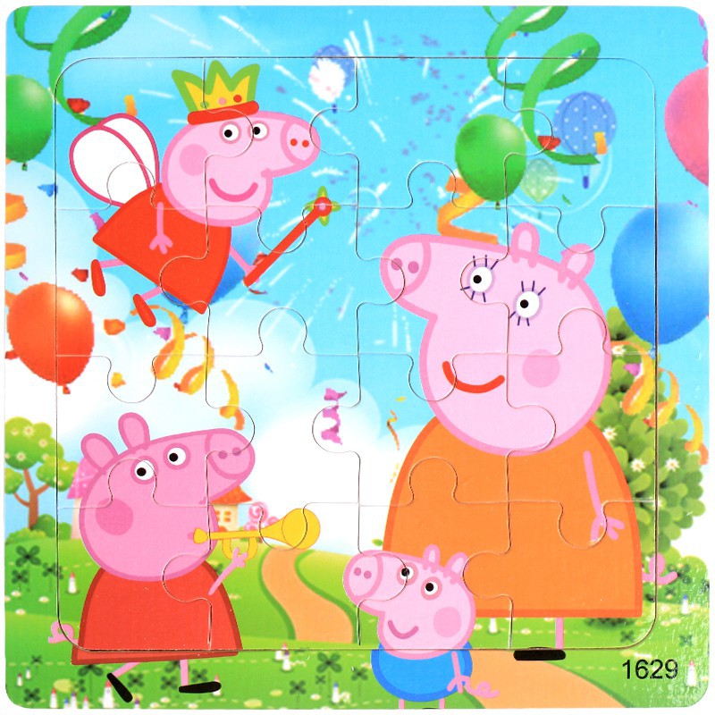 Tranh Xếp Hình Heo Peppa Pig 16 40 60 100 200 Mảnh Bằng Gỗ Ghép Hình