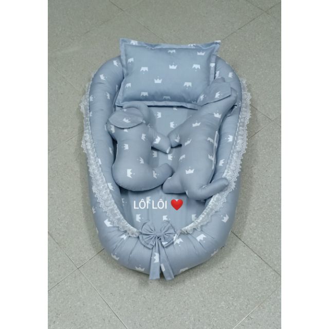 Combo nôi vải, gối và 2 thú ôm