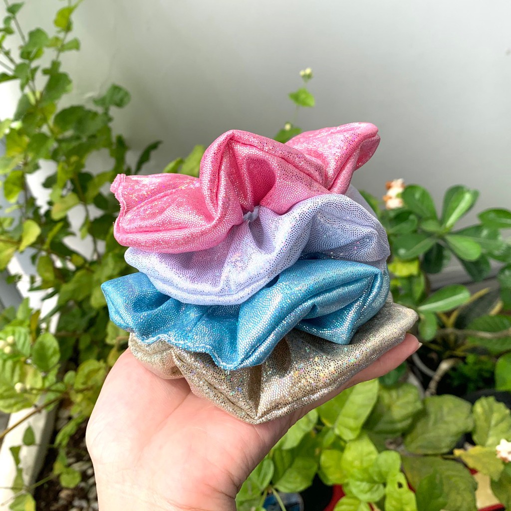 Cột tóc scrunchies hologram