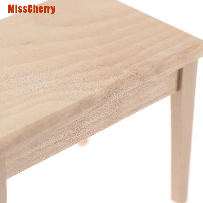 Mô Hình Bàn Chữ Nhật Bằng Gỗ Trang Trí Nhà Búp Bê