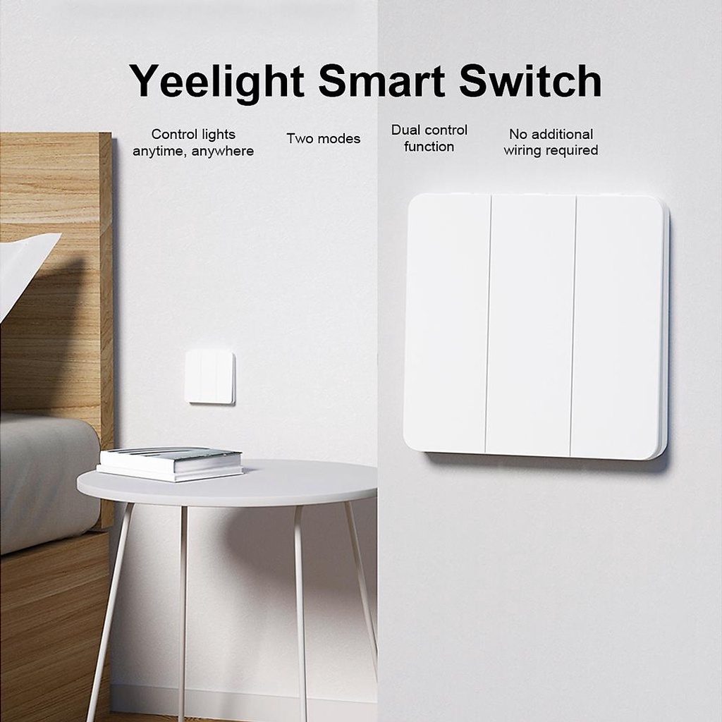 Công tắc đèn thông minh dán tường Smart Dimmer Switch Yeelight - Kết nối không dây Bluetooth với nhiều loại đèn Yeelight