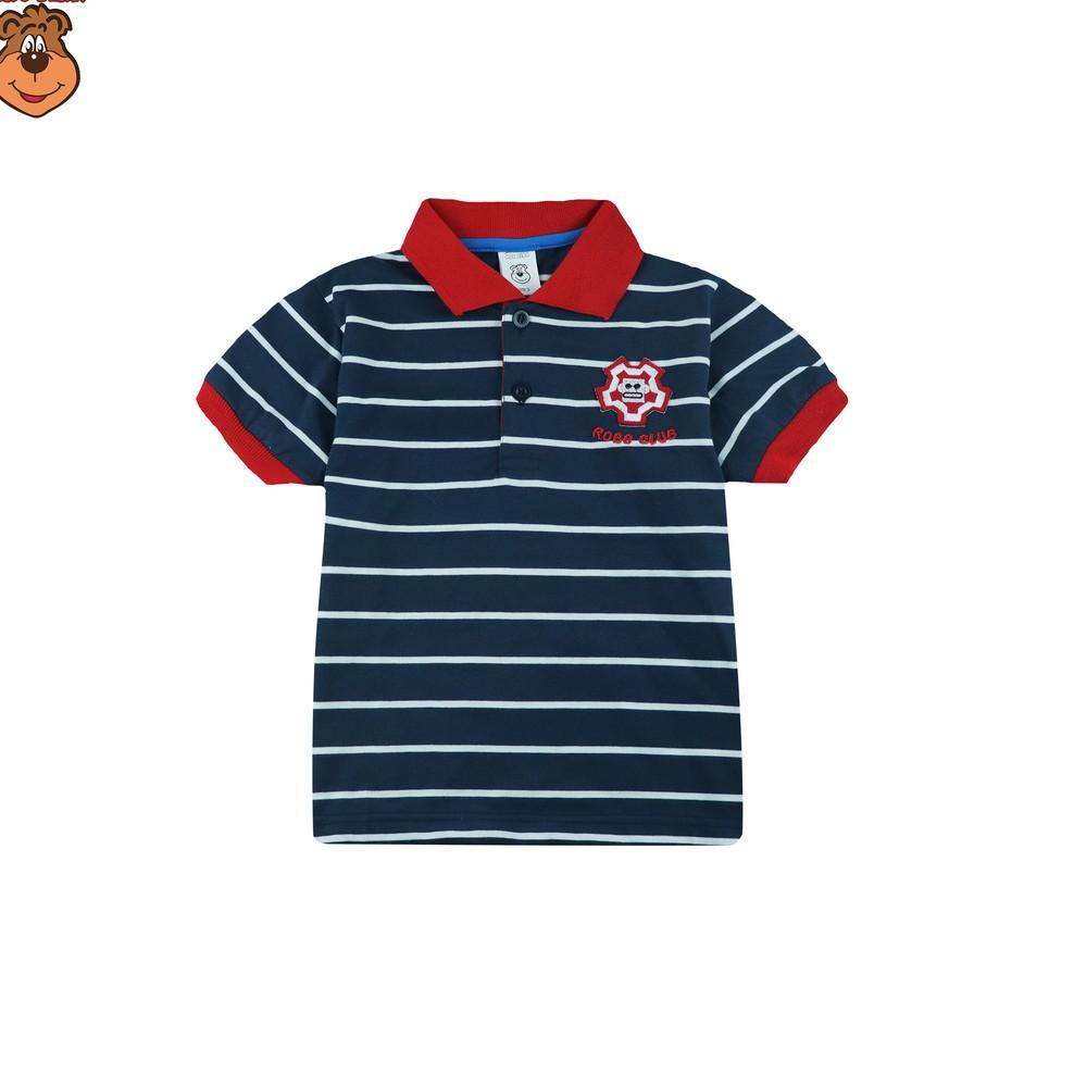 F⚡Ash Áo Thun Polo Sưu Tập Robo Club Sọc Cho Bé Trai 6 Tháng - 12 Tuổi