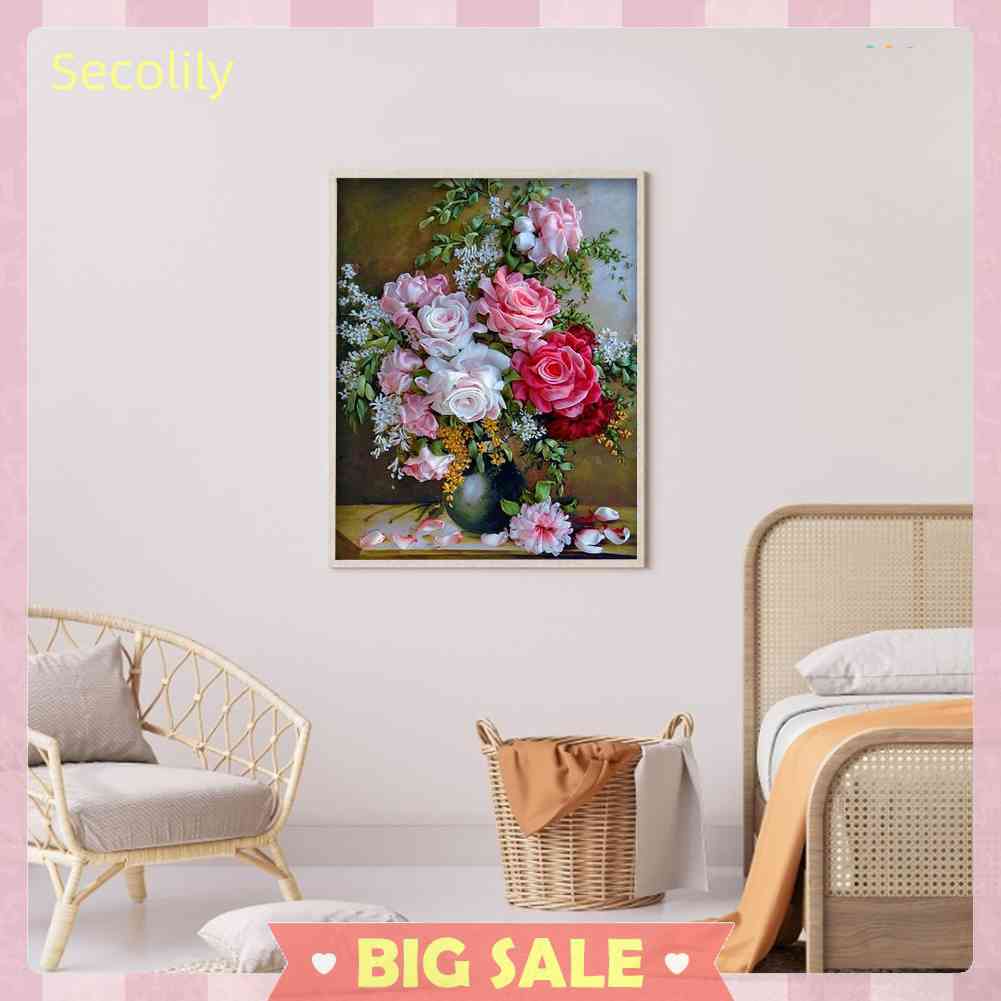 Bộ Tranh Thêu Chữ Thập 11CT DIY Hình Hoa Xinh Xắn Đẹp Mắt