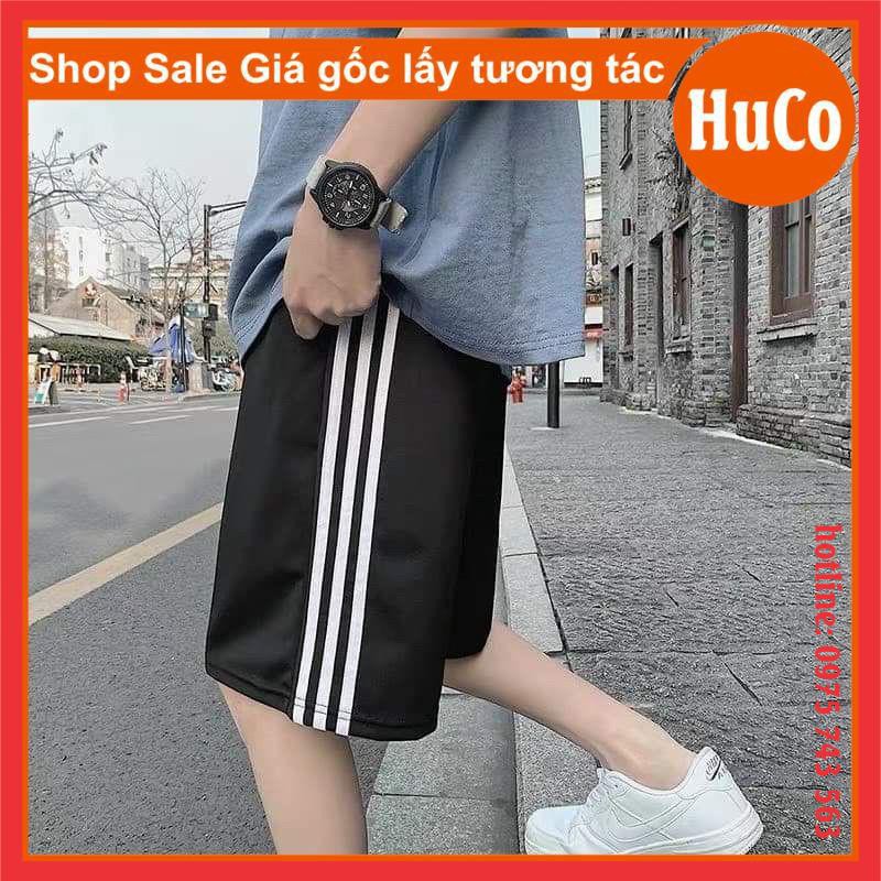 [RẺ VÔ ĐỊCH] Quần short lửng ba sọc ống rộng, form rộng unisex freesize nam nữ, quần đùi thể thao cá tính dáng rộng