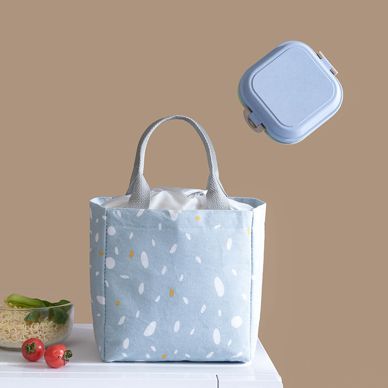 Korean Thickened Beam Mouth Insulation Bag Defensive Portable Lunch Box Bag Student Couple Lunch Bag Lunch Bag