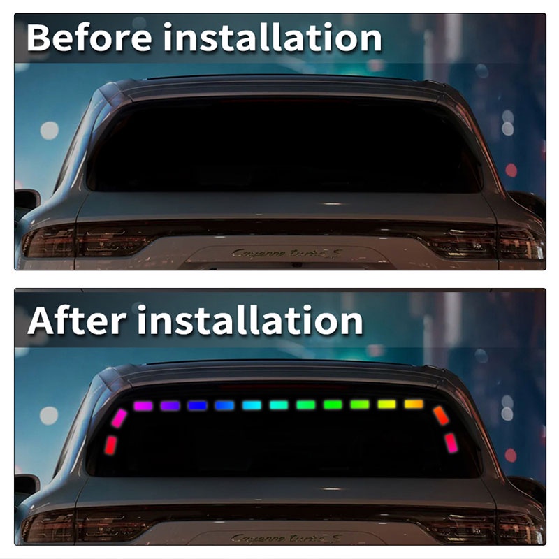 Dải Đèn LED RGB Màu Neon Sợi Quang Điều Khiển Bằng Ứng Dụng Bluetooth Trang Trí Nội Thất Xe Hơi