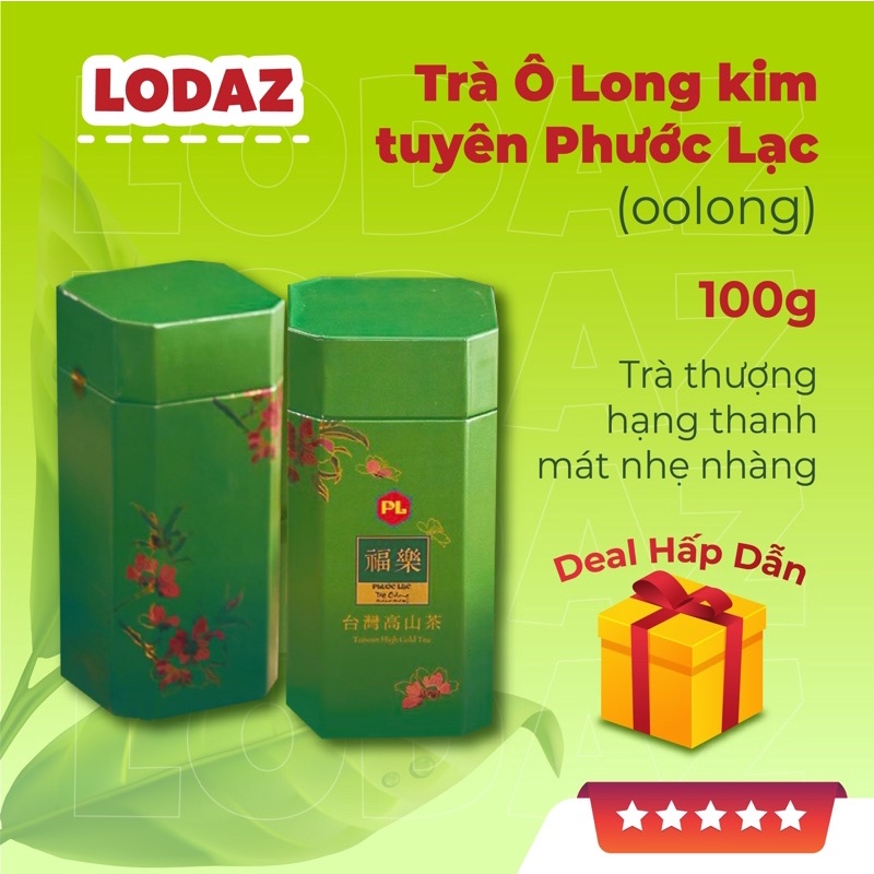 Trà ô long kim tuyên Phước Lạc, oolong trà thượng hạng thanh mát nhẹ nhàng, vị ngọt ngào chát nhẹ hộp giấy 100 gram