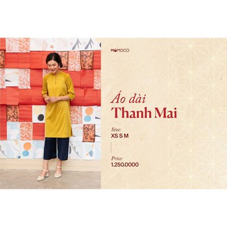 (2sun) [MOMOCO] Áo dài lụa nữ cổ trước xẻ M2480