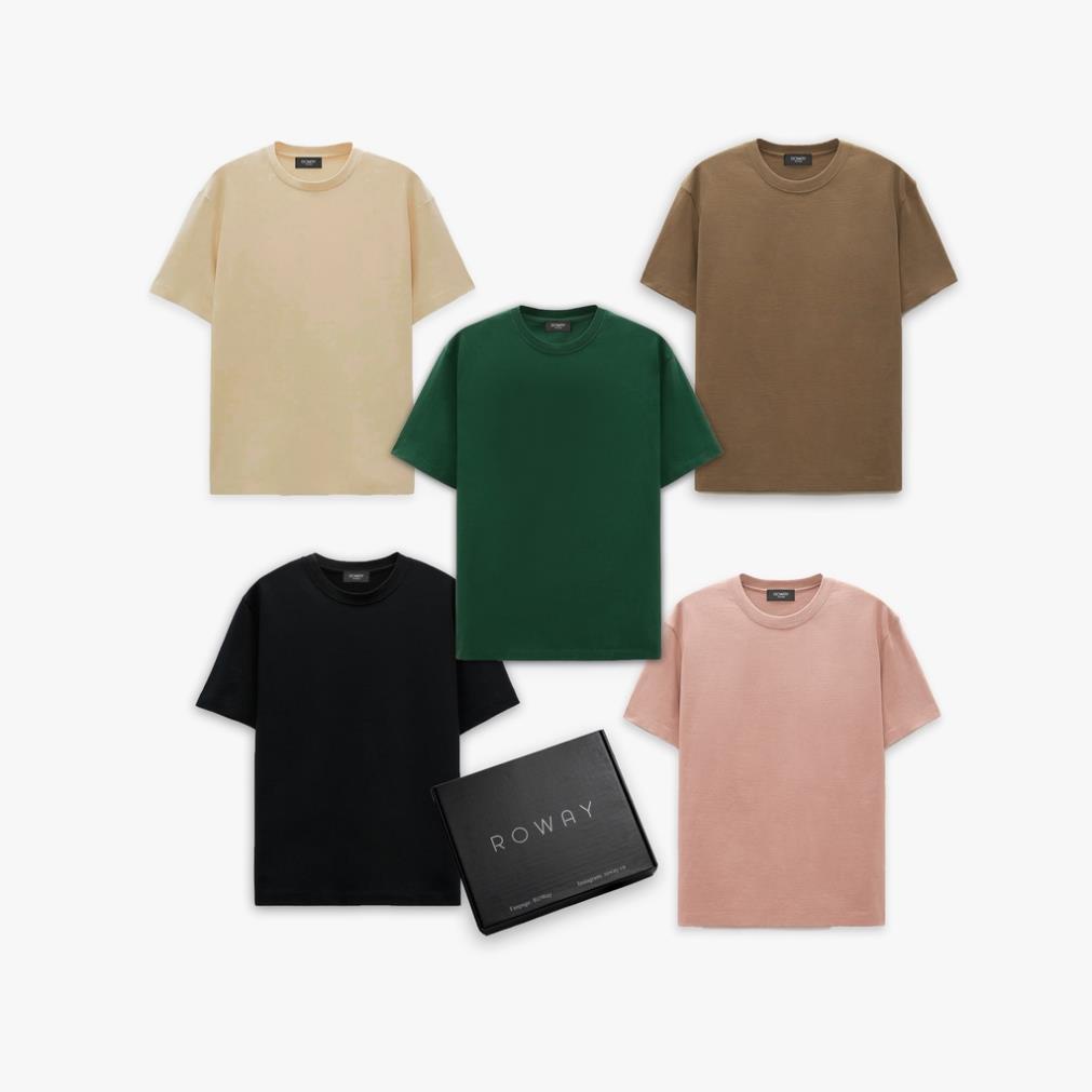 Áo thun nam ROWAY Fullbox, vải Cotton thoáng mát, thấm hút, phông trơn !