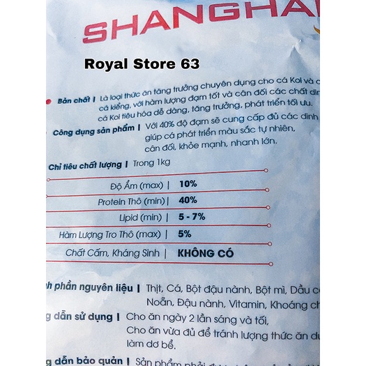 ShangHai 1kg thức ăn chuyên cho cá chép Koi