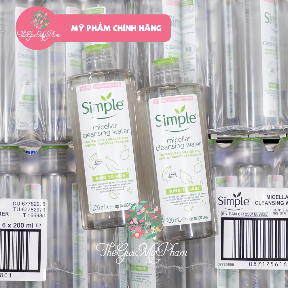 MẪU MỚI 2020.Nước Cân Bằng Da  và Tẩy Trang Simple Kind To Skin Soothing Facial Toner 200ml | BigBuy360 - bigbuy360.vn