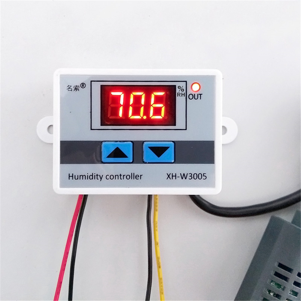 Bộ điều khiển độ ẩm nhiệt độ PCBFUN W3005 kỹ thuật số với cảm biến chuyển đổi dc 12v 24v 220v kèm phụ kiện