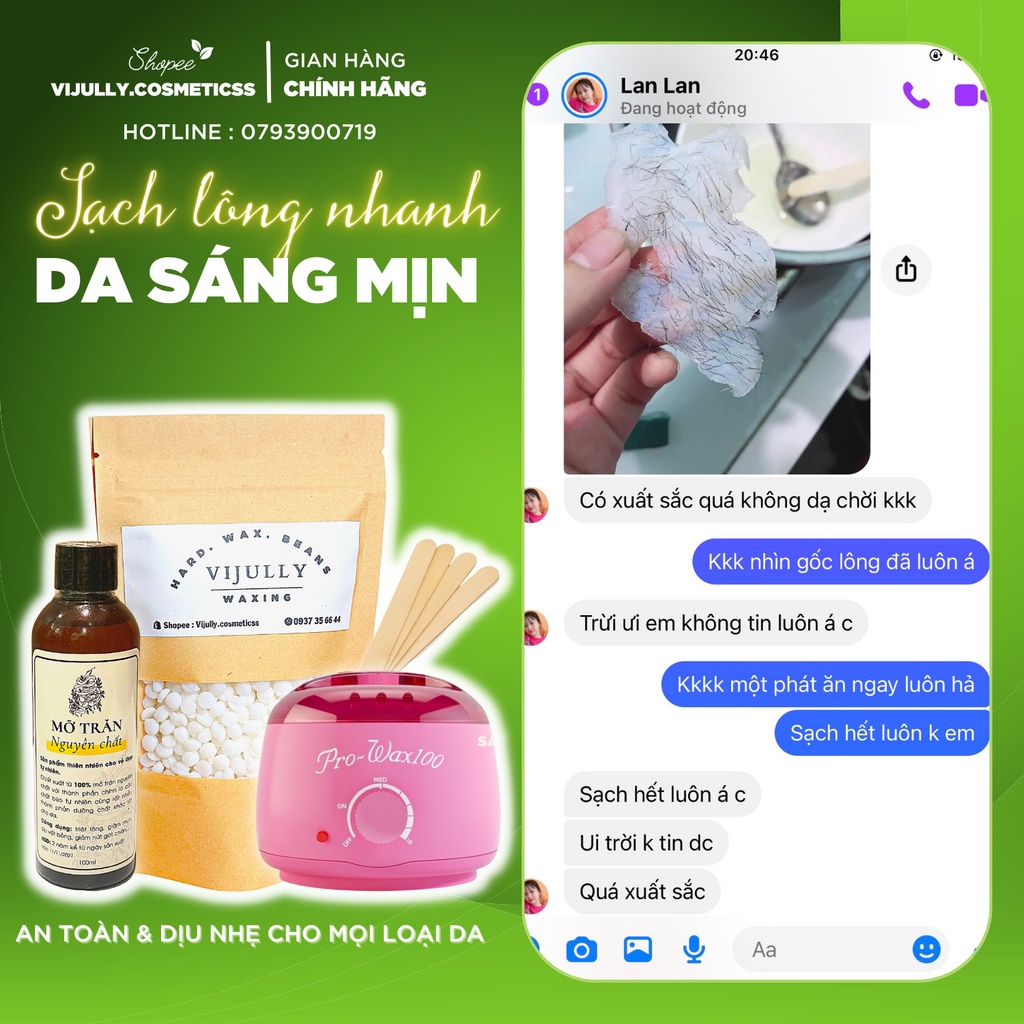 Sáp wax lông TRONG SUỐT MÙI KẸO dòng nhập khẩu hard wax beans, tẩy lông các vùng như nách, tay, chân, bikini, râu,...