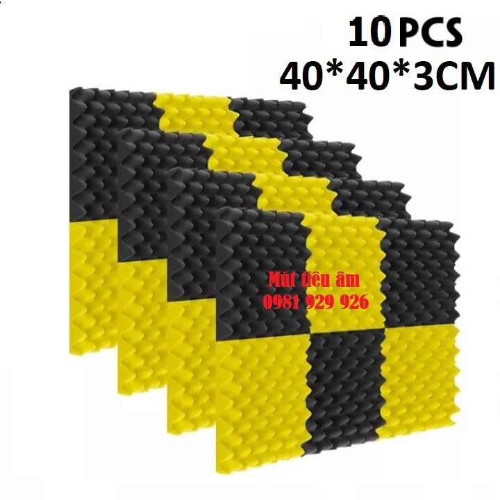 10 Tấm mút xốp Foam Tiêu âm.Cách âm Hình trứng Hột gà.Kích thước 1 tấm 40*40cm