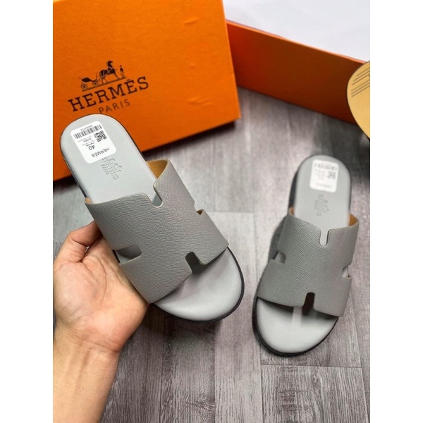 Dép Hermes- Dép chữ H da đế giả gỗ dành cho nam - Shop ThongBoutique