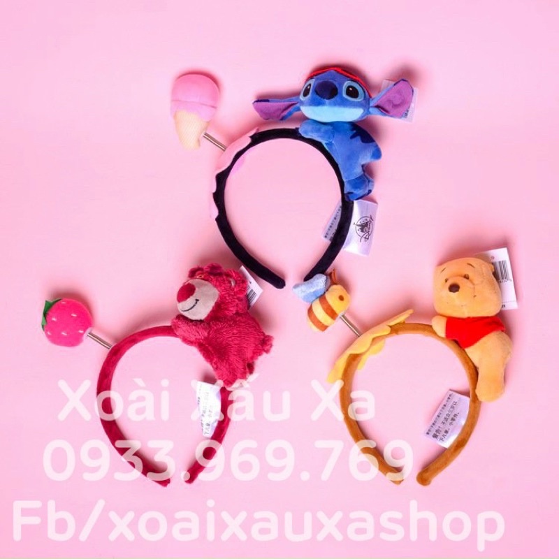 Cài tóc disney resort Shanghai gấu bông Stitch-pooh