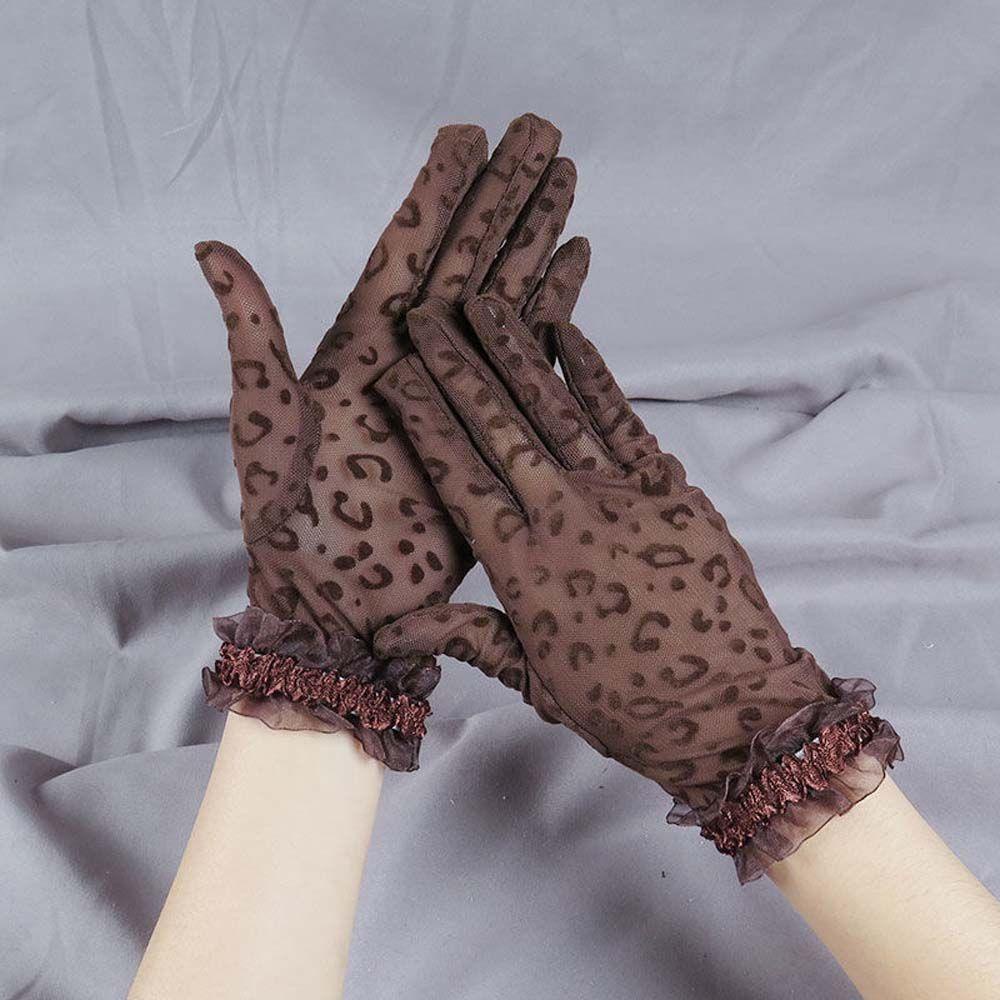 Găng Tay Vải Tuyn Họa Tiết Da Báo WMES15H Phong Cách Hàn Quốc