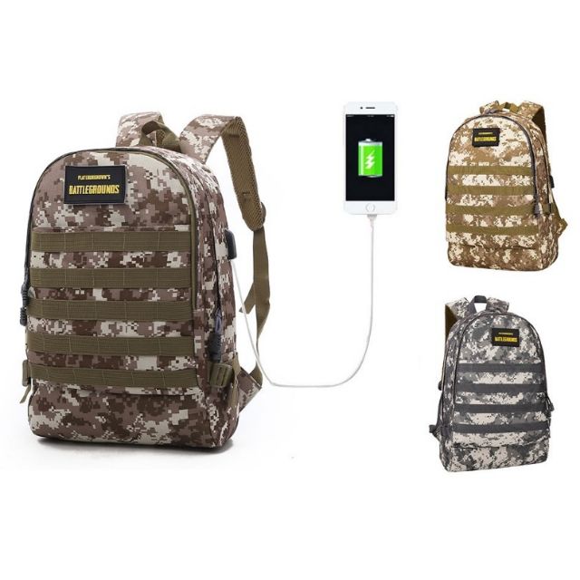 ( Free Ship Lúc 0h ) Balo Pubg Loại To Kèm Cổng Sạc ( Loại TO )