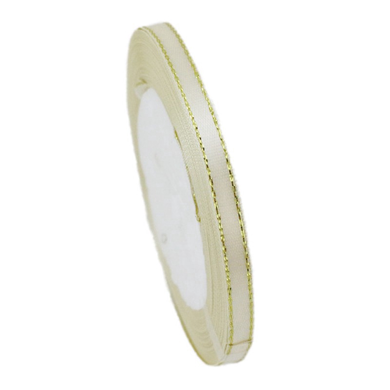 Cuộn Dây Ruy Băng Màu Vàng Chất Lượng Cao 25 Yards/Satin Dài 6mm