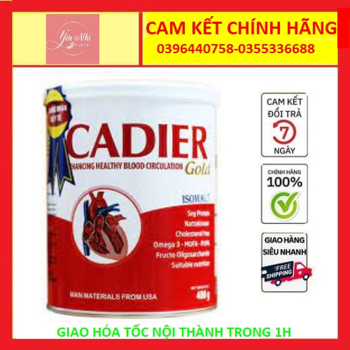 Combo 2 lon sữa bột Cadier gold 400g sản phẩm chuyên biệt dành cho người bệnh tim