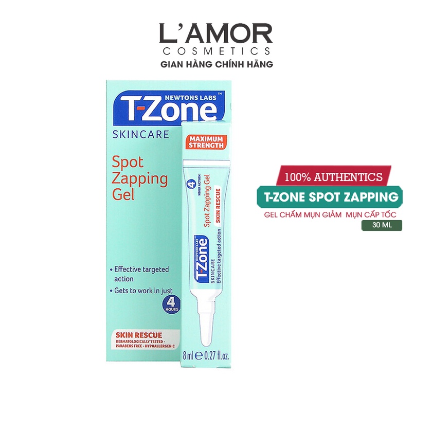 Gel Chấm Mụn Giảm Mụn Cấp Tốc, Ngăn Ngừa Mụn TZone Spot Zapping Gel 8ml
