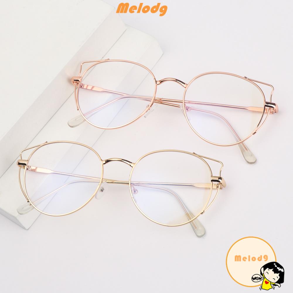 Mắt kính gọng tròn bằng kim loại tròng phẳng siêu nhẹ phân cực nhiều màu thời trang unisex