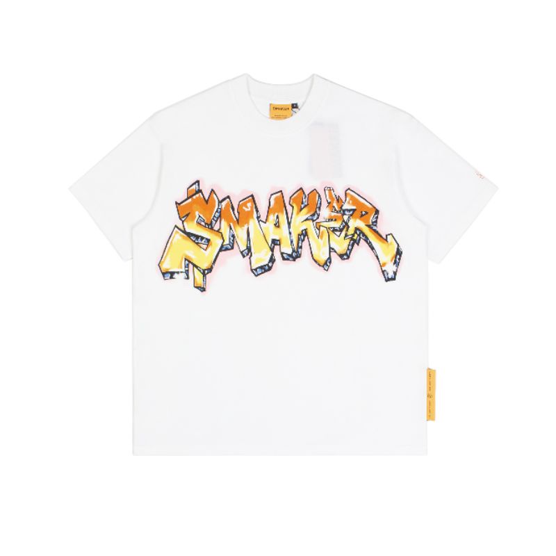 ÁO THUN LOGO GRAFFITY TRẮNG CỘC TAY CHẤT LIỆU COTTON PHONG CÁCH UNISEX