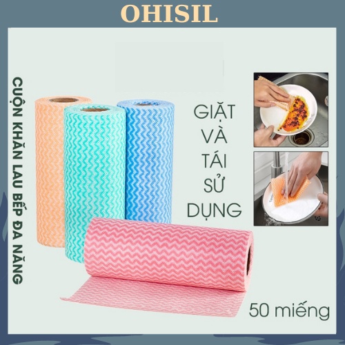 Cuộn Lau Đa Năng Nhà Bếp Siêu Dai Cuộn 50 Tờ