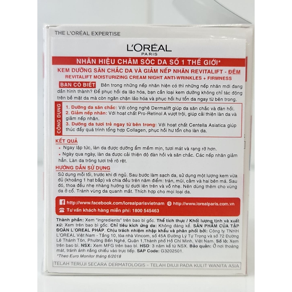 Kem Dưỡng Da Chống Lão Hóa LOREAL Paris Revitalift 50ml