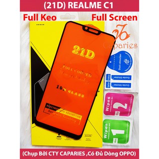 (Màu Đen) Kính Cường lực OPPO REALME C1 Full màn hình 21D CAPARIES SIÊU BỀN