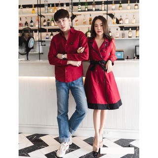Set váy áo sơ mi nam nữ đẹp y hình
