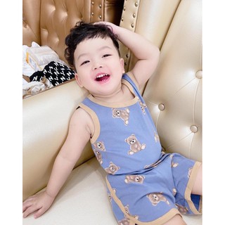 Bộ Ba Lỗ Bé Trai Chất Cotton In Gấu Tràn Viền Cực Đẹp Cho Bé 1 - 5 Tuổi Namkidshop (V431)