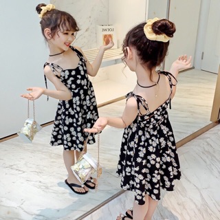 Váy hoa cúc hoạ mi, váy 2 dây cho bé