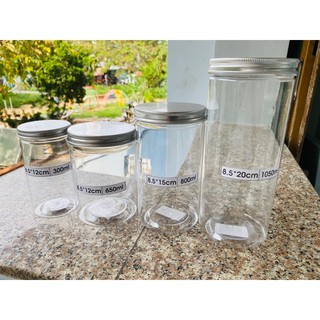 Hộp nhựa nắp nhôm bạc 8.5*20cm 1050ml  (10 hũ)
