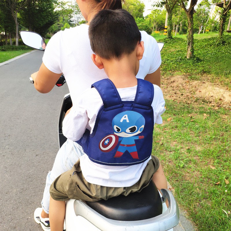 Đai đi xe máy an toàn chắc chắn mềm mại thoáng khí cho bé từ 1-10 tuổi AT08