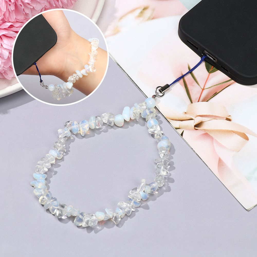 Dây đeo điện thoại di động đính hạt ngọc trai nhiều màu sắc phong cách boho