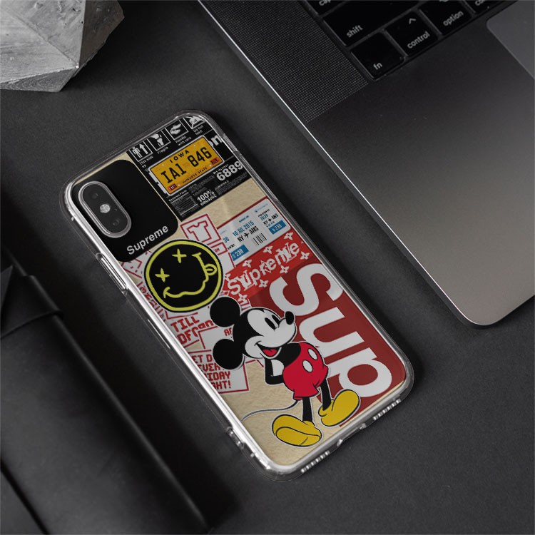 Ốp lưng iphone Mickey supreme cho Iphone 5 6 7 8 Plus X Xr 11 12 Pro Max JC20200800062